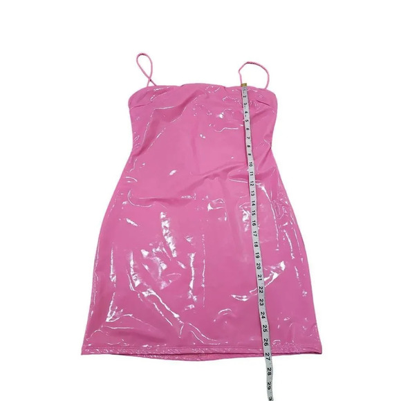 NWOT Naked Wardrobe Pink Vinyl Mini Dress Sz XL - Picture 10 of 10